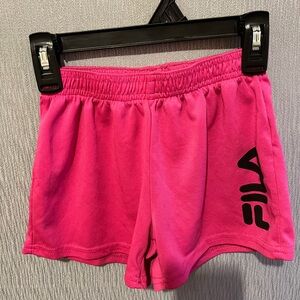 Fila Women’s Bright Pink Athletic Shorts with Black Logo